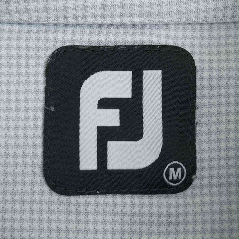 FootJoy  チェック ロゴワッペン刺繍 長袖ポロシャツ メンズ JPN:M